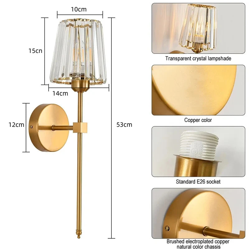 Wireless Crystal Wall Lamp