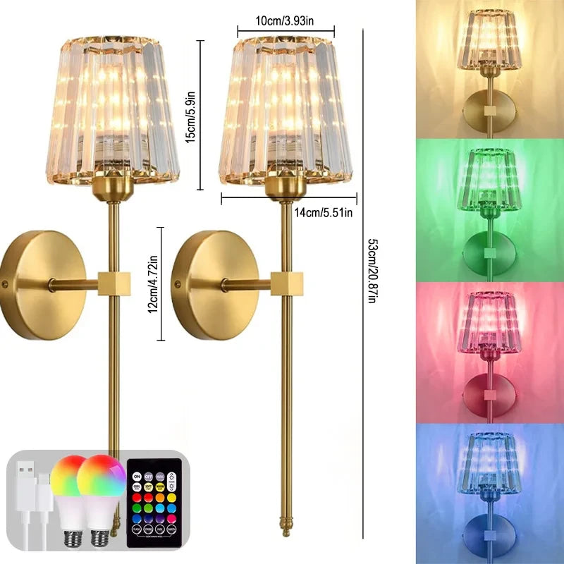Wireless Crystal Wall Lamp